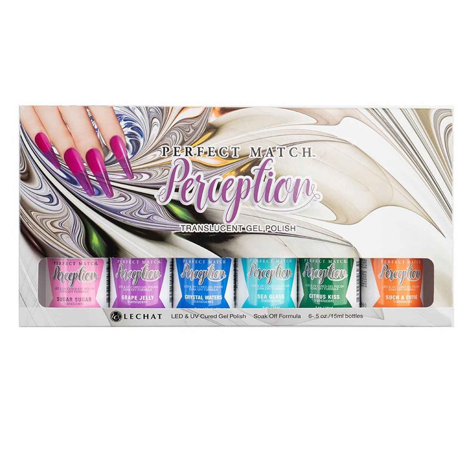 Nail Polish Glass Nails & Jelly nails translucent 6pcs from LeChat Perception PMTD01