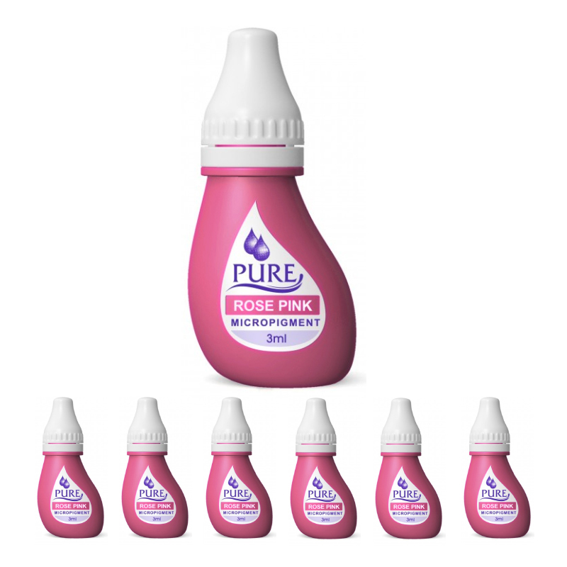 Micropigment Pure Pink Rose Pigment Color Permanent Makeup Eyebrow Shading Cosmetic Tattoo Ink Lip Eyeliner Feathering Hair Stroke Complete Kit PRP