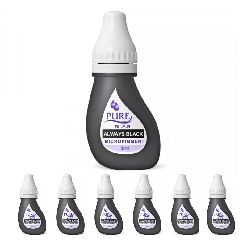 Micropigment Pure Always Black Pigments Permanent Makeup Eyebrow Shading Cosmetic Tattoo Ink Lip Eyeliner Feathering Hair Stroke Complete Kit PAB
