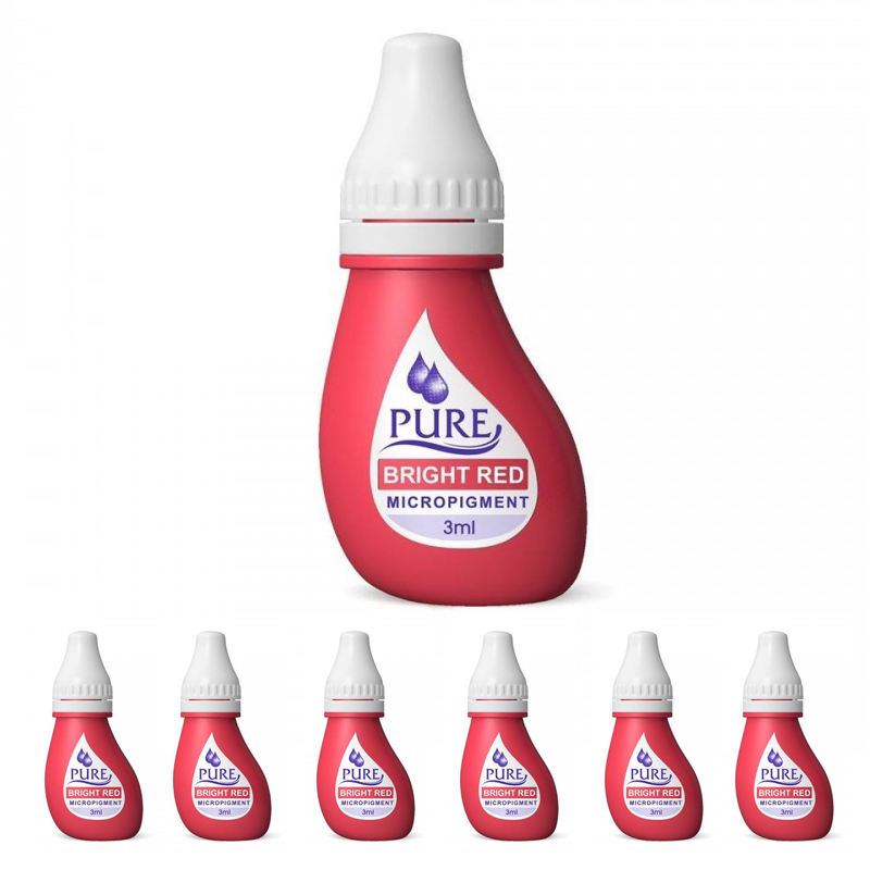 Micropigment Pure Bright Red Pigments Permanent Makeup Eyebrow Shading Cosmetic Tattoo Ink Lip Eyeliner Feathering Hair Stroke Complete Kit PBR