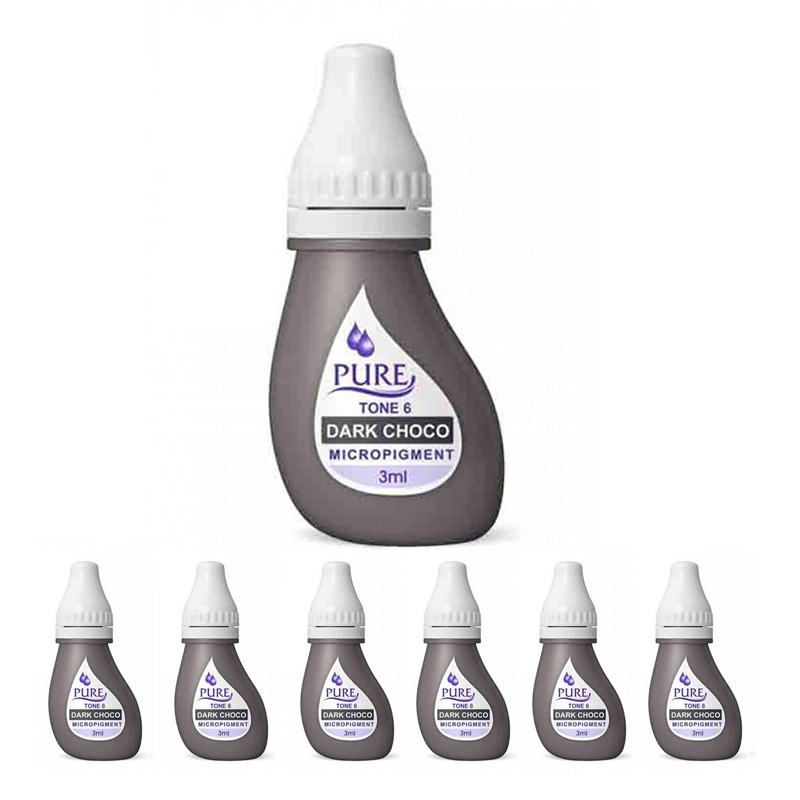 Micropigment Pure Dark Chocolate Pigments Permanent Makeup Eyebrow Shading Cosmetic Tattoo Ink Lip Eyeliner Feathering Hair Stroke Complete Kit PDC