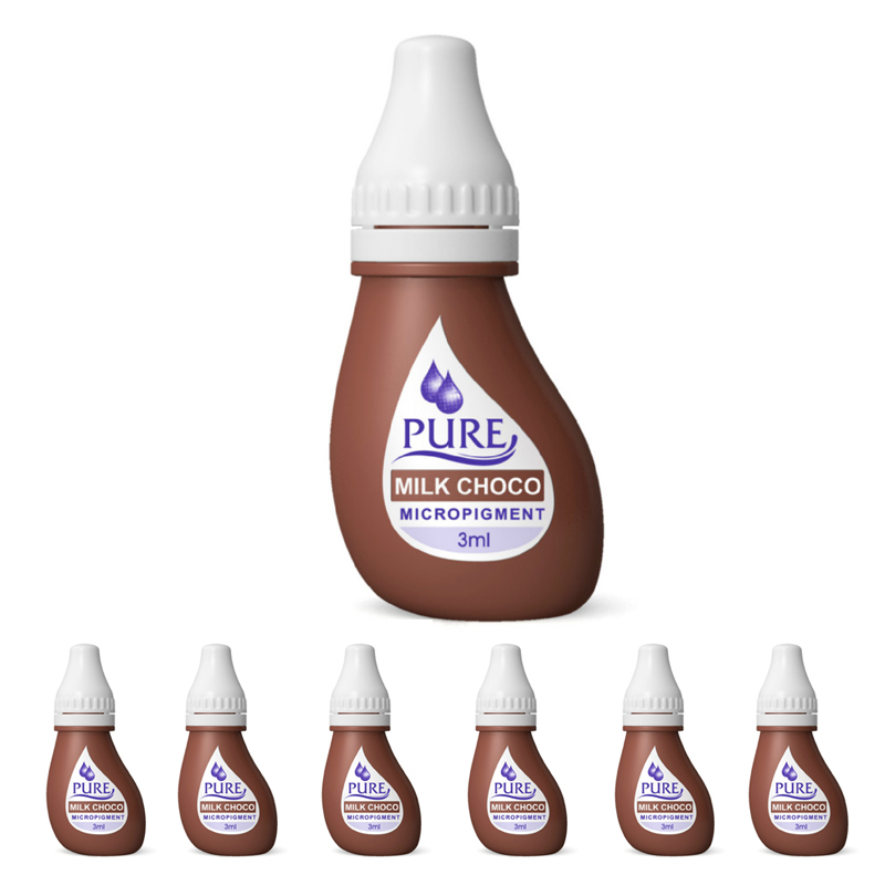 Micropigment Pure Milk Chocolate Pigment Color Permanent Makeup Eyebrow Shading Cosmetic Tattoo Ink Lip Eyeliner Feathering Hair Stroke Complete Kit PMC