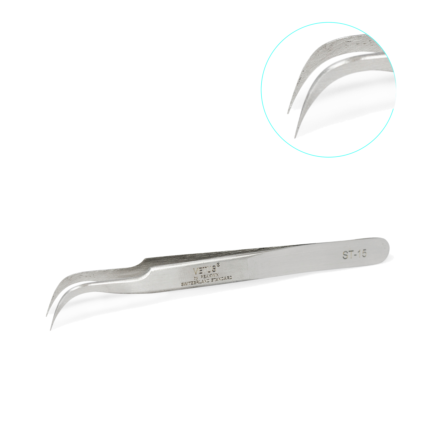 Eyelash Extension Tweezers for Volume Lashes Professional Precision Stainless Steel  Stainless Tweezer Super Fine Curved Tip  115mm ST15