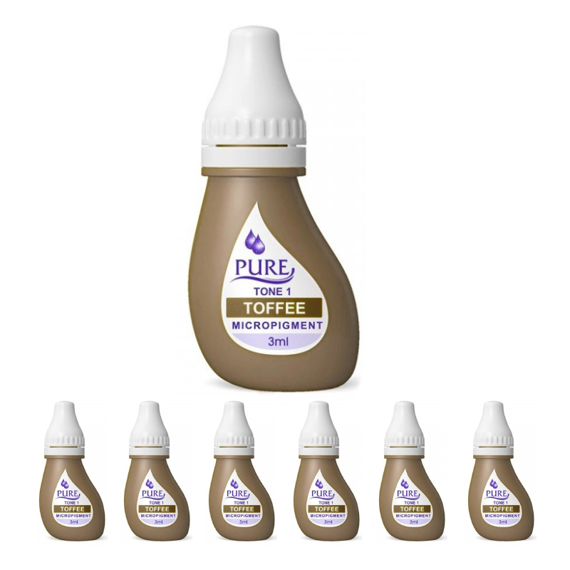 Micropigment Pure Toffee Pigment Color Permanent Makeup Eyebrow Shading Cosmetic Tattoo Ink Lip Eyeliner Feathering Hair Stroke  3ml X 6 Bottles PTF