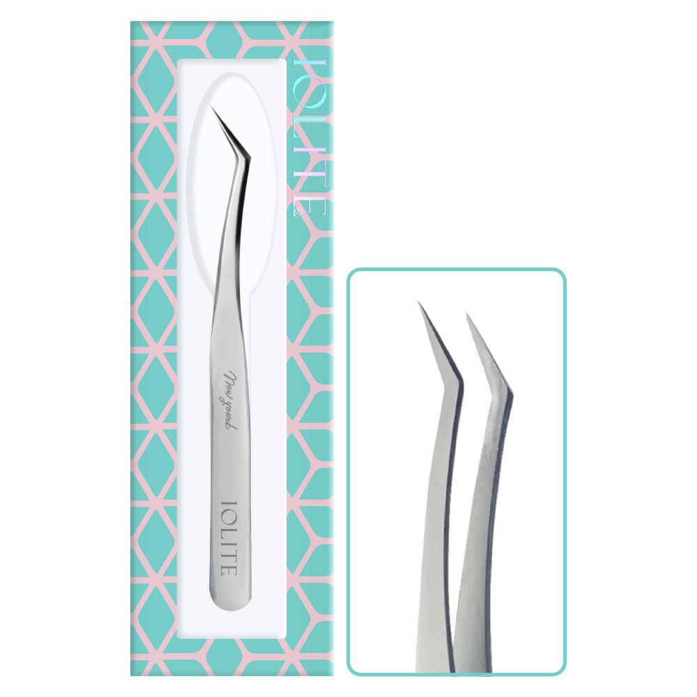 Eyelash Tweezer, Eyelashes Grafting Tweezers Anti-static Stainless Steel Nippers Eyelash Picking Tool for Eye Lash Extensions Supplies Angular ITA02