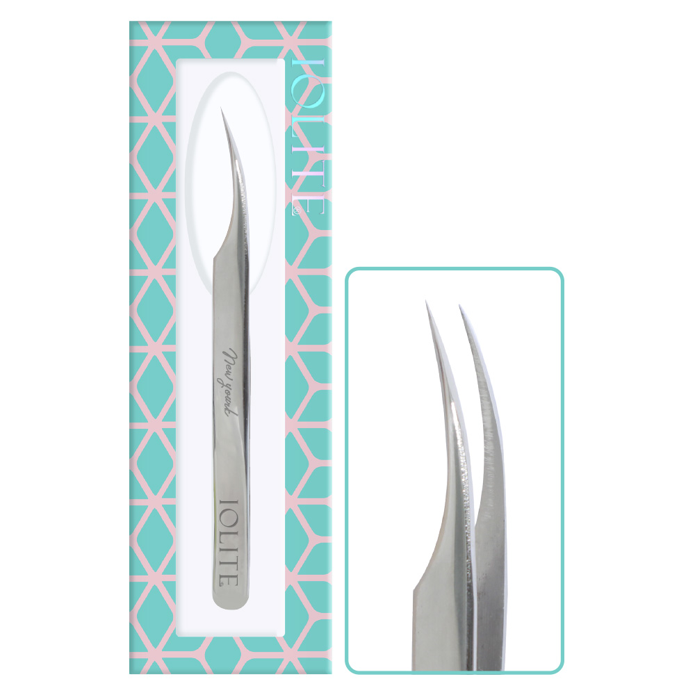 Eyelash Extension Tweezers Set-Precision Tweezers for 2D-6D Volume&Individual False Lashes Extensions with PU Storage Case-Golden Curved ITC02