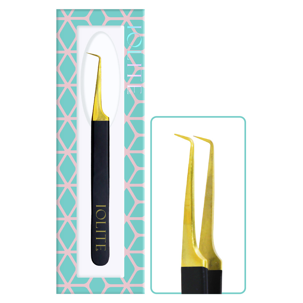 Eyelash Tweezer, Eyelashes Grafting Tweezers Anti-static Stainless Steel Nippers Eyelash Picking Tool for Eye Lash Extensions Supplies L Shaped ITLS01