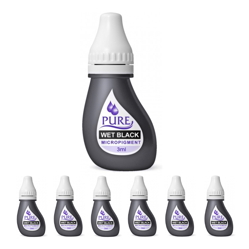 Micropigment Pure Wet Black Pigment Color Permanent Makeup Eyebrow Shading Cosmetic Tattoo Ink Lip Eyeliner Feathering Hair Stroke PWK