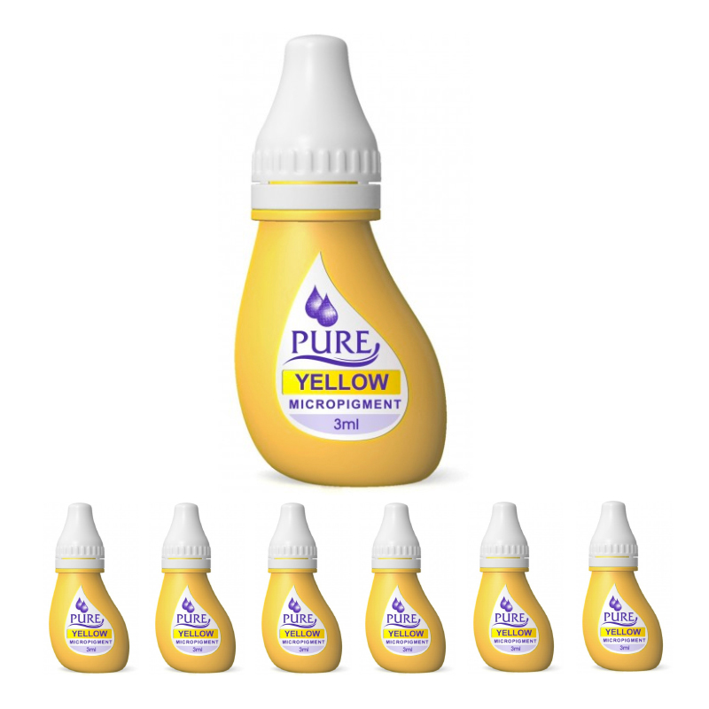Micropigment Pure Yellow Pigments Permanent Makeup Eyebrow Shading Cosmetic Tattoo Ink Lip Eyeliner Feathering Hair Stroke Complete Kit  PYE