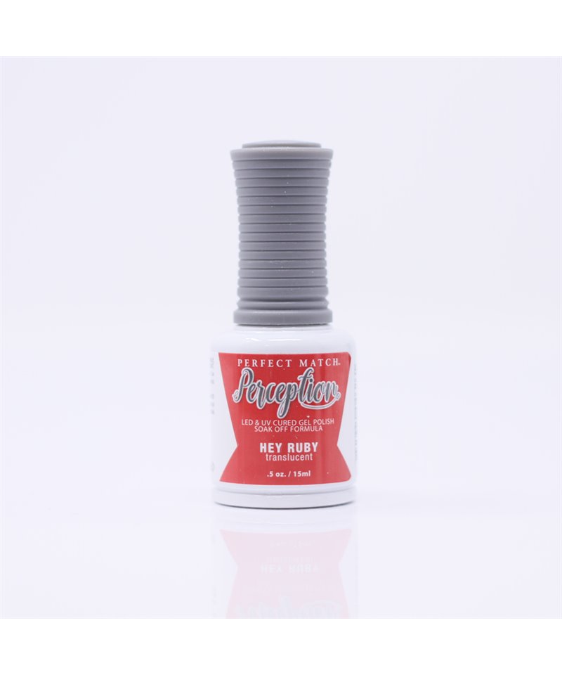 Perception LED & UV Cured Gel Polish Soak Off Formula Hey Ruby Translucent Gel Nail Polish 15ml TGP08
