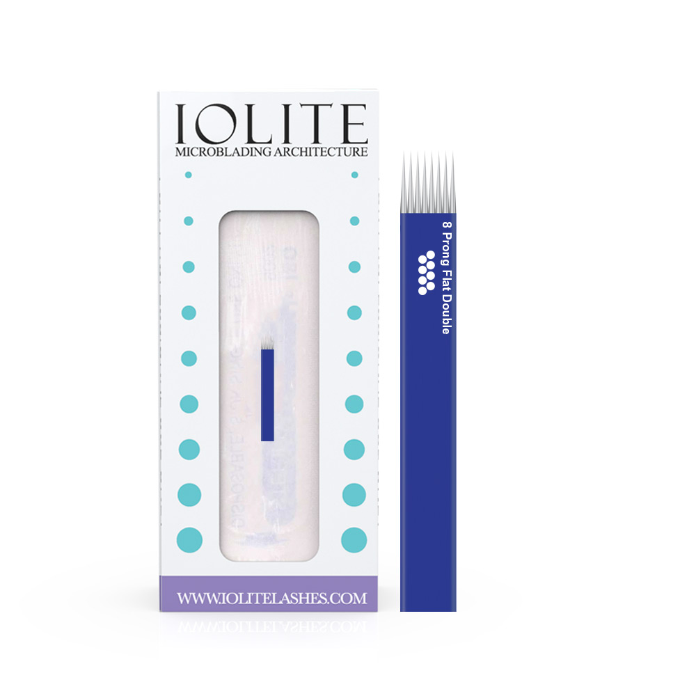 Microblading Needles 8 Prong Flat Double Line SPMU NEEDLE, one-time use, disposable blade Sterile packaged 12pcs IF8P2R