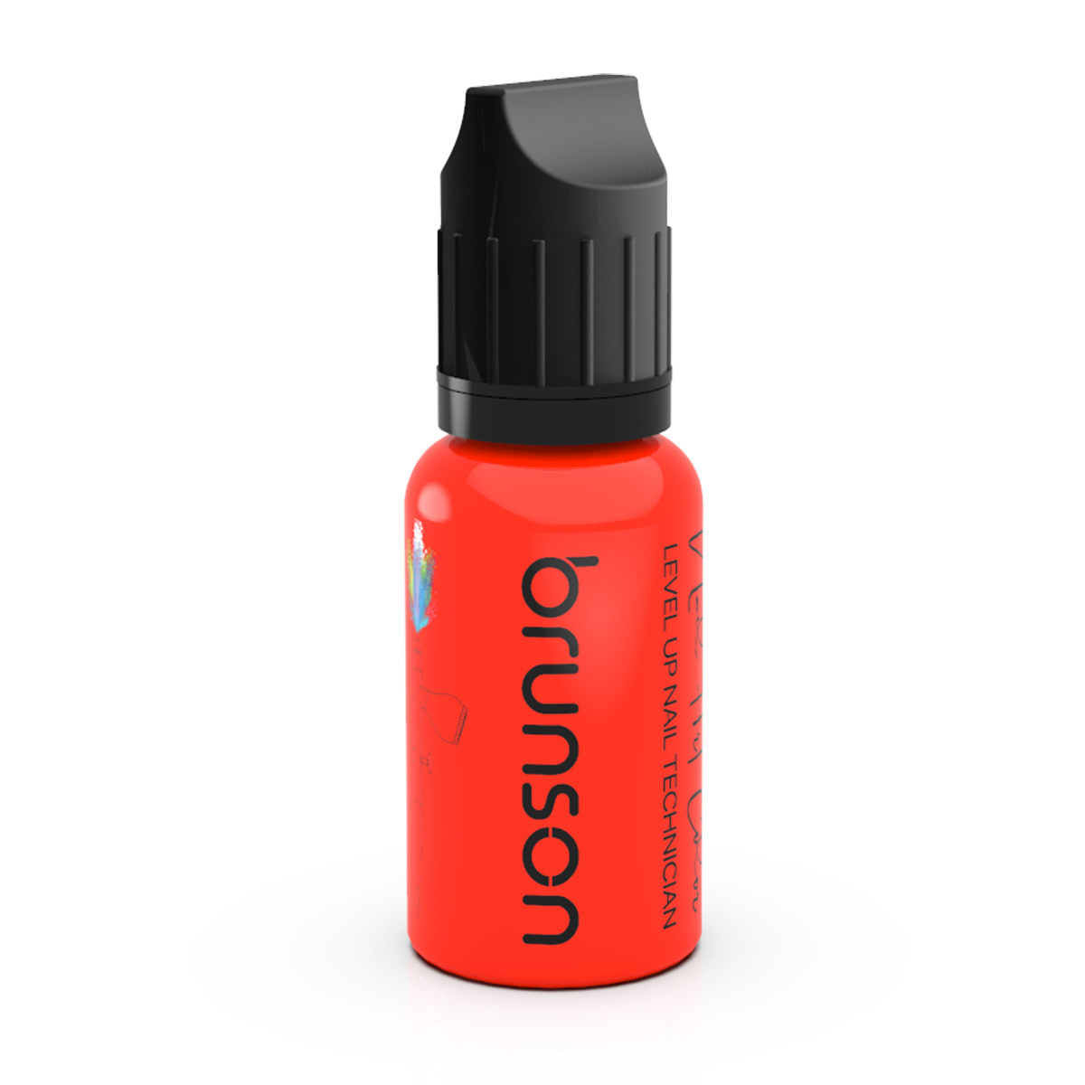 Brunson Air Brush Nail Art Paints Fluorescent BAP01 Noen Red