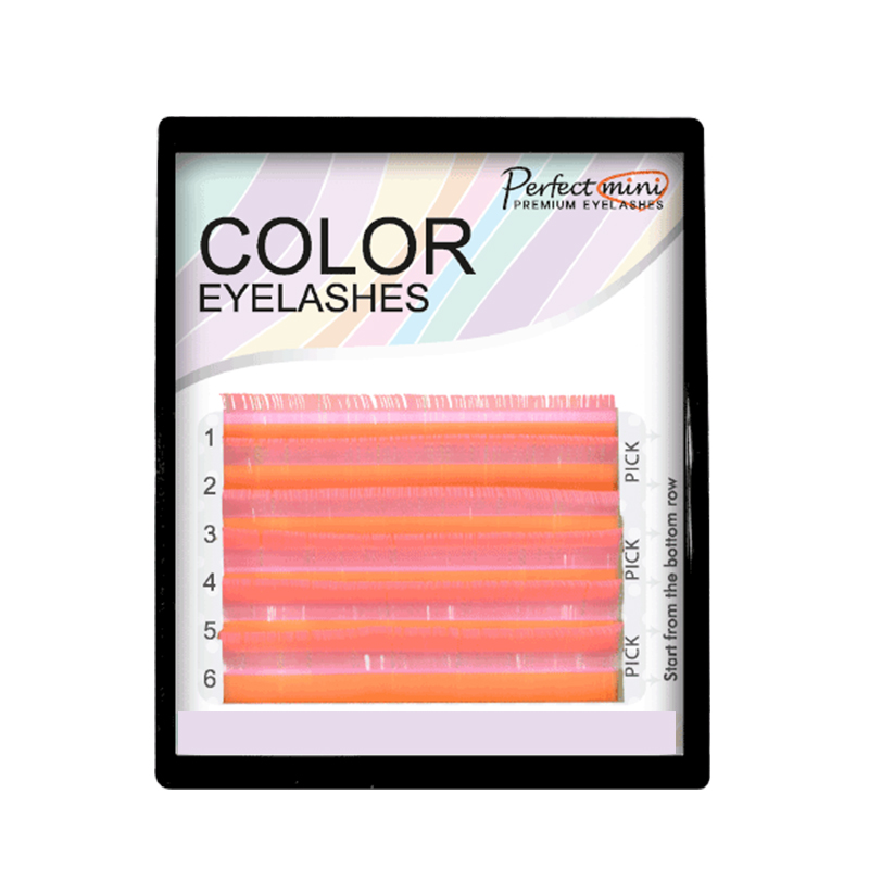 Eyelash extension Color Lashes C Curl Mix 9mm-14mm Color FLUORESCENT PINK