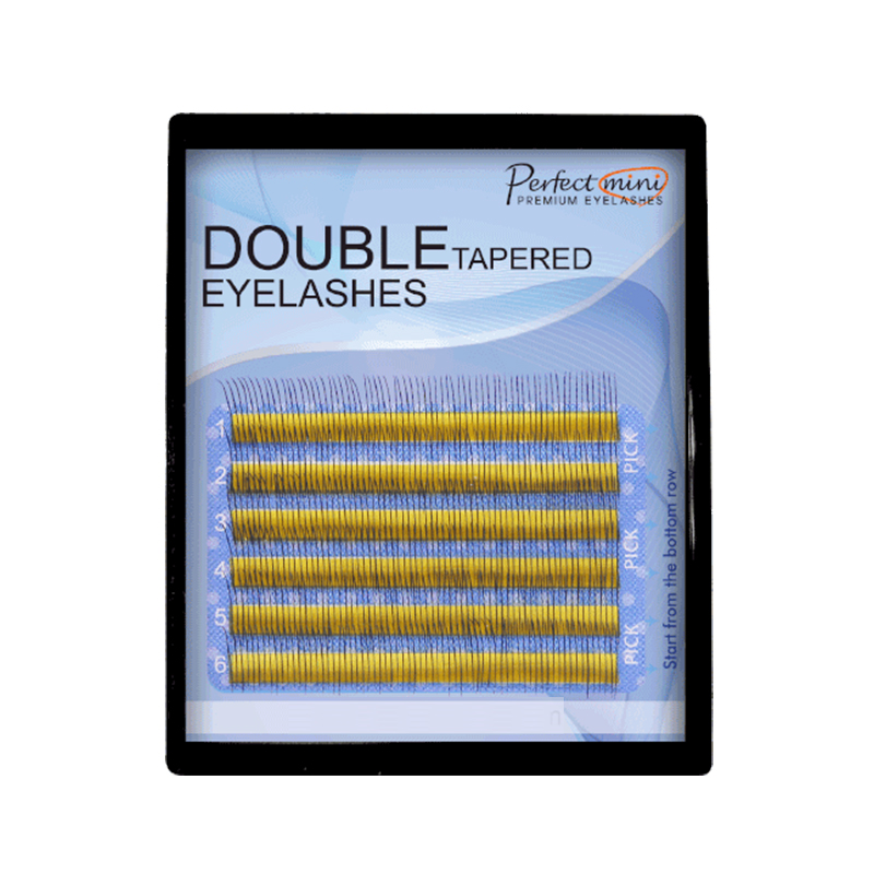 Eyelash extension Double Tapered Lashes C Curl 0.15T Mix 10mm-15mm Color Black