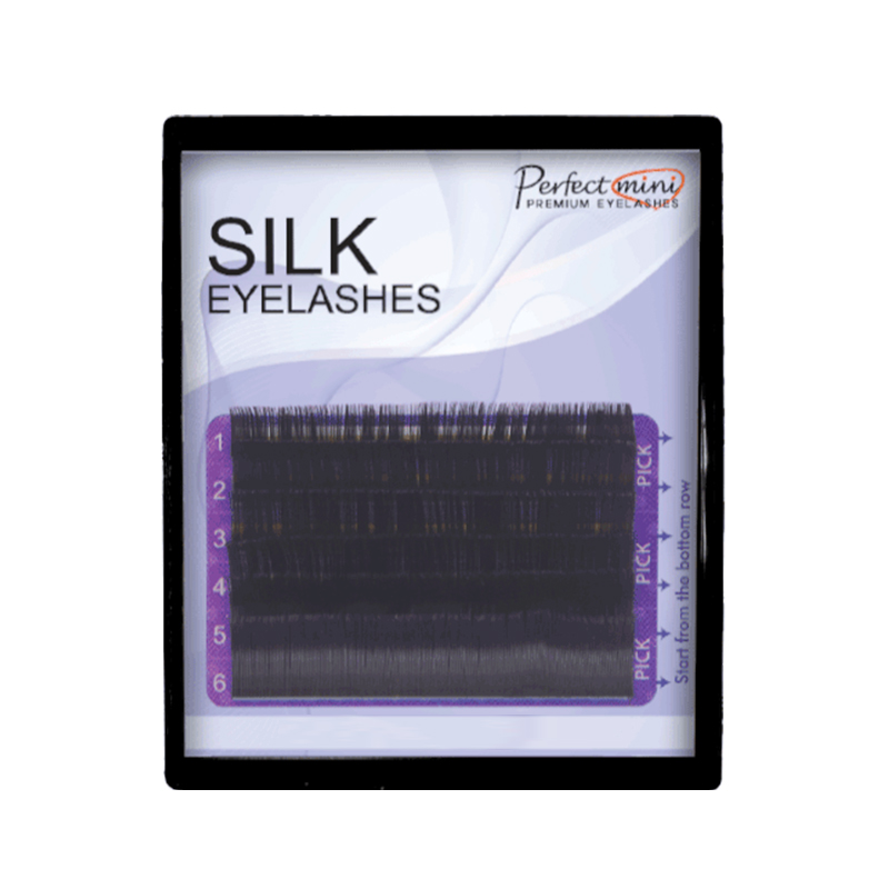 Eyelash extension Silk Lashes C Curl   Mix 8mm-13mm Color Black