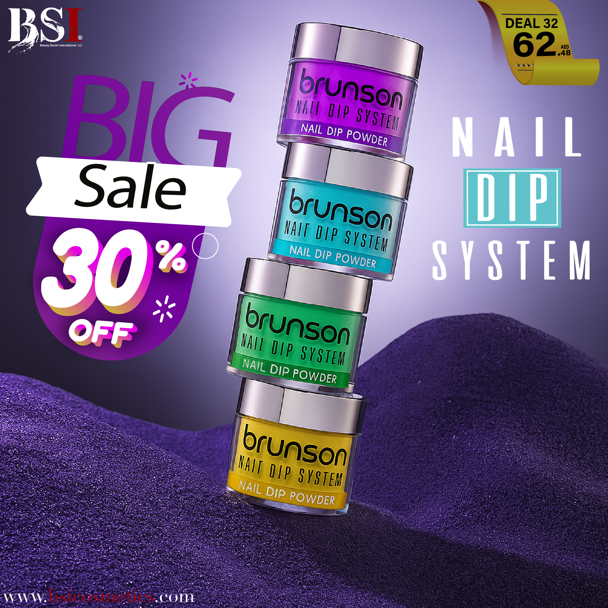 Deal 32: 30% OFF Brunson Nail Dip Powder | Professional Long-Lasting Vibrant Nail Powder System with Easy Application for Natural Nail Enhancement, Nail Art, Manicure, Extensions & Beauty Salons