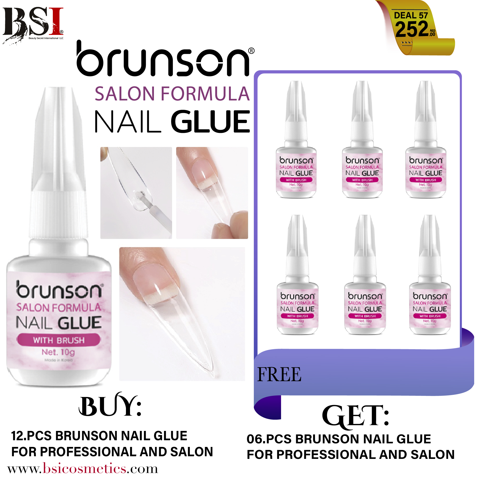 Deal 57: Buy 12pcs Brunson Nail Glue + Get 6pcs FREE | Professional Strong Hold Nail Adhesive for Nail Tips, Acrylic Extensions, False Nails, Manicure, Nail Art & Beauty Salons