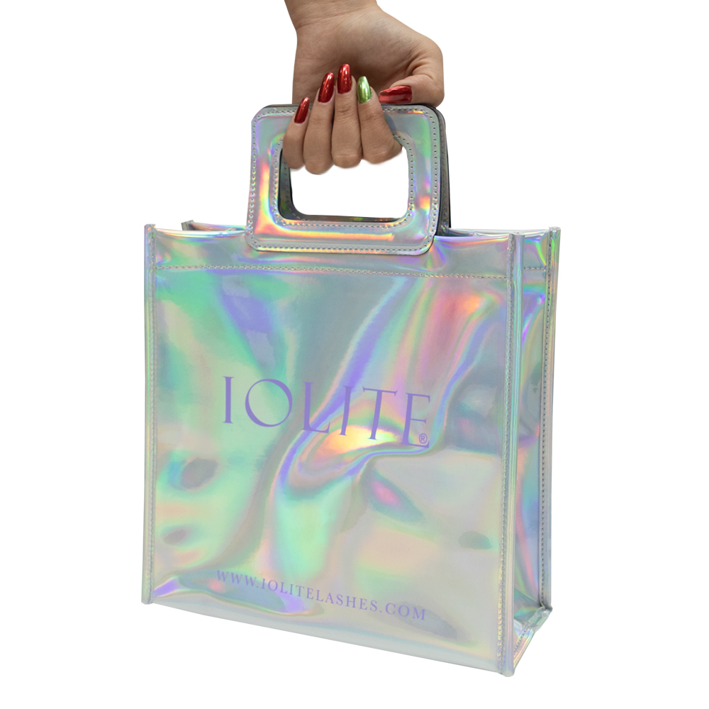 Shiny Hologram Holographic Tote Bag Fashion Gym Tote Bags, Holographic Rainbow Shopping Bag