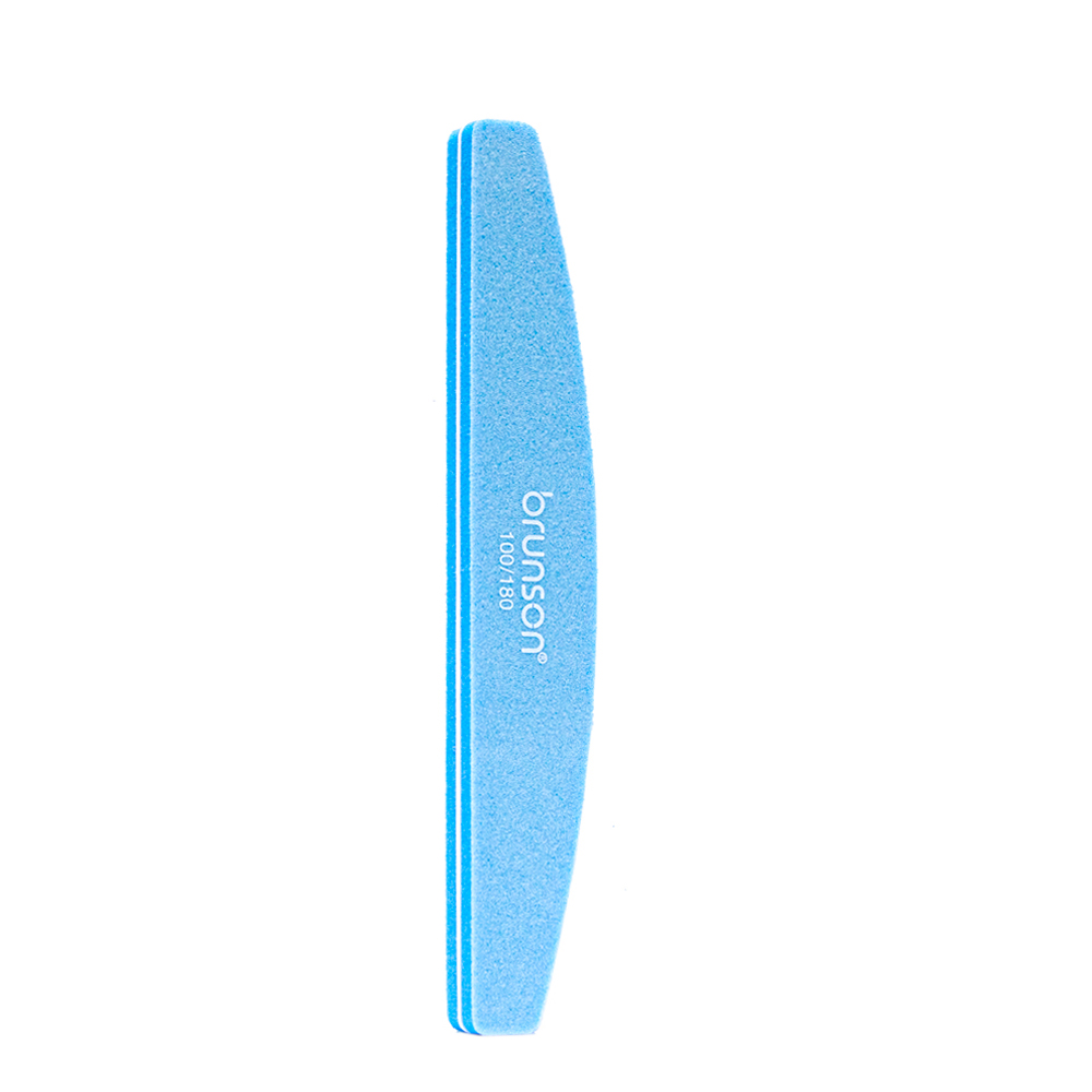 Nail Professional Buffer File Kit Block Natural Manicure Pedicure Kit Polisher Washable Buffering/Sanding Nails Filer Buffing, Half moonscape sanding in Blue File Set SEB-3215B-1 100/180 Grit