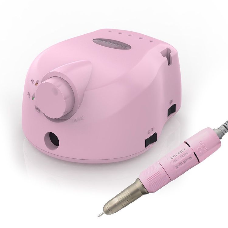 Brunson PRO Master Nail Drill Machine – 35,000 RPM Professional Electric E-File for Acrylic & Gel Nails (Pink)