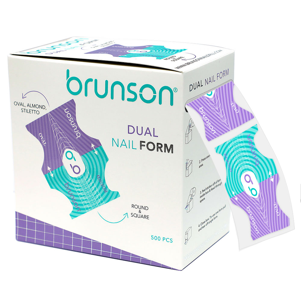 Brunson Dual Nail Forms For Acrylic Nails Foil Nail Form For Sculpting Acrylic, Gel and PolyGel Nail Extension Free Sculpting Forms 500 forms BNFDU