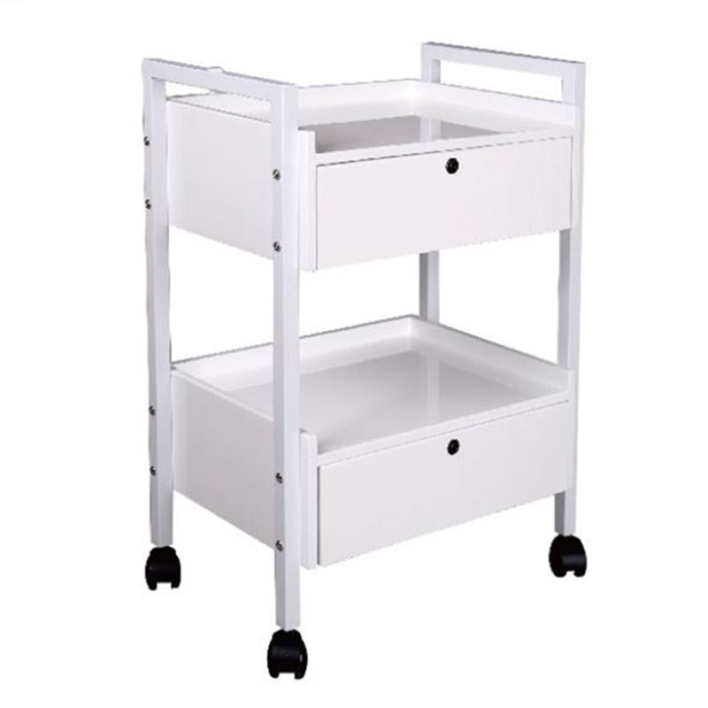 Beauty Salon Trolley with Drawer, 2 Tier Medical Rolling Utility Storage Cart