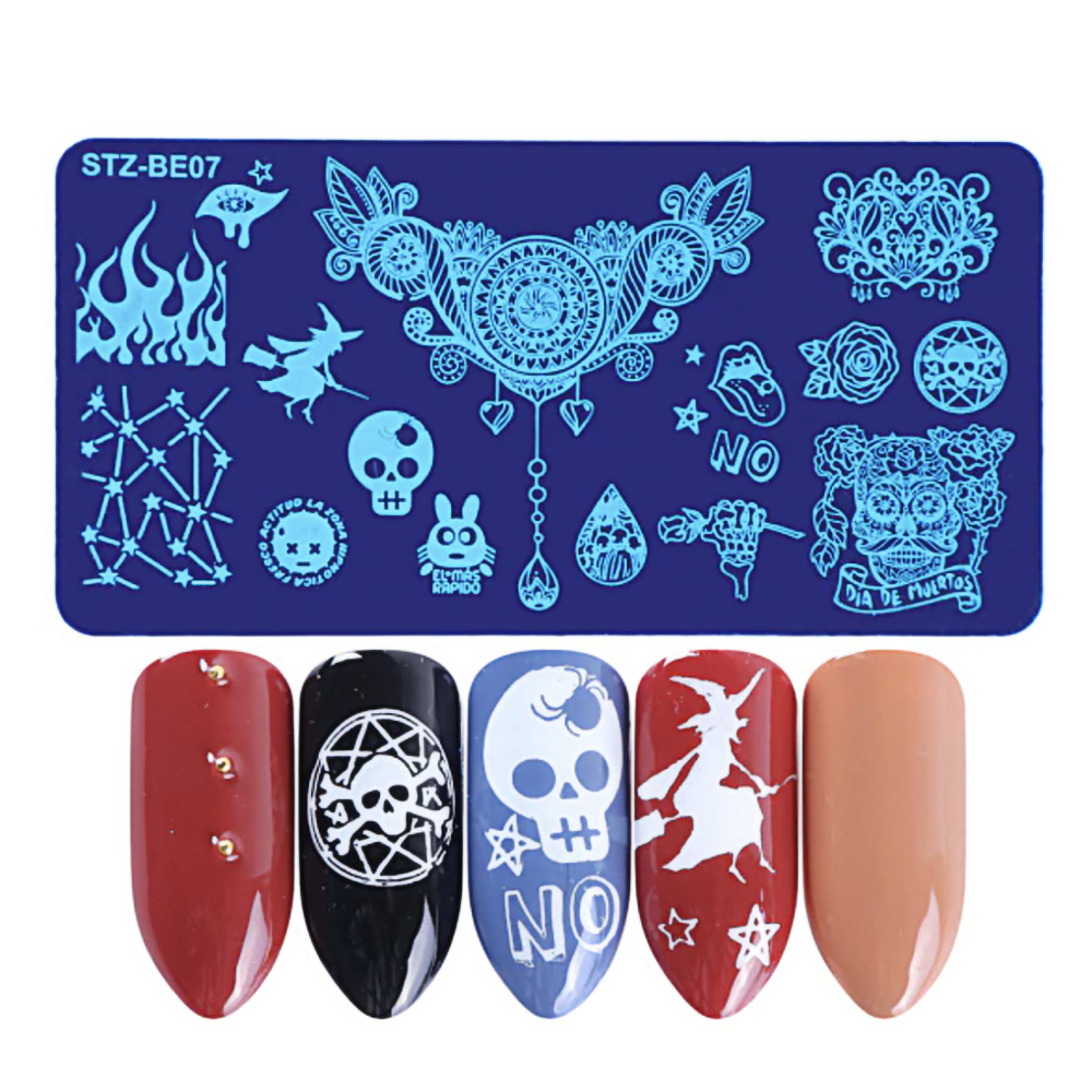 Nail Plates Nail Stamp Templates Metal Manicure Stencils Nail Art Stamping Image Plates for Nail Salon DIY Decoration MEDIUM NSP
