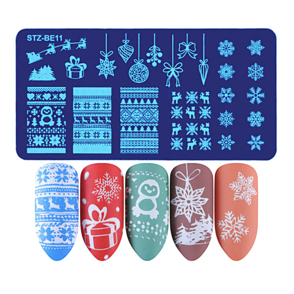 Nail Plates Nail Stamp Templates Metal Manicure Stencils Nail Art Stamping Image Plates for Nail Salon DIY Decoration MEDIUM NSP