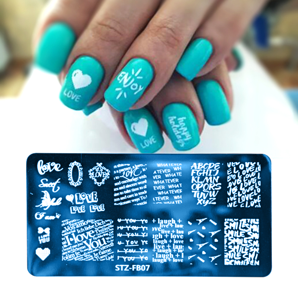 Nail Plates Nail Stamp Templates Metal Manicure Stencils Nail Art Stamping Image Plates for Nail Salon DIY Decoration MEDIUM NSP