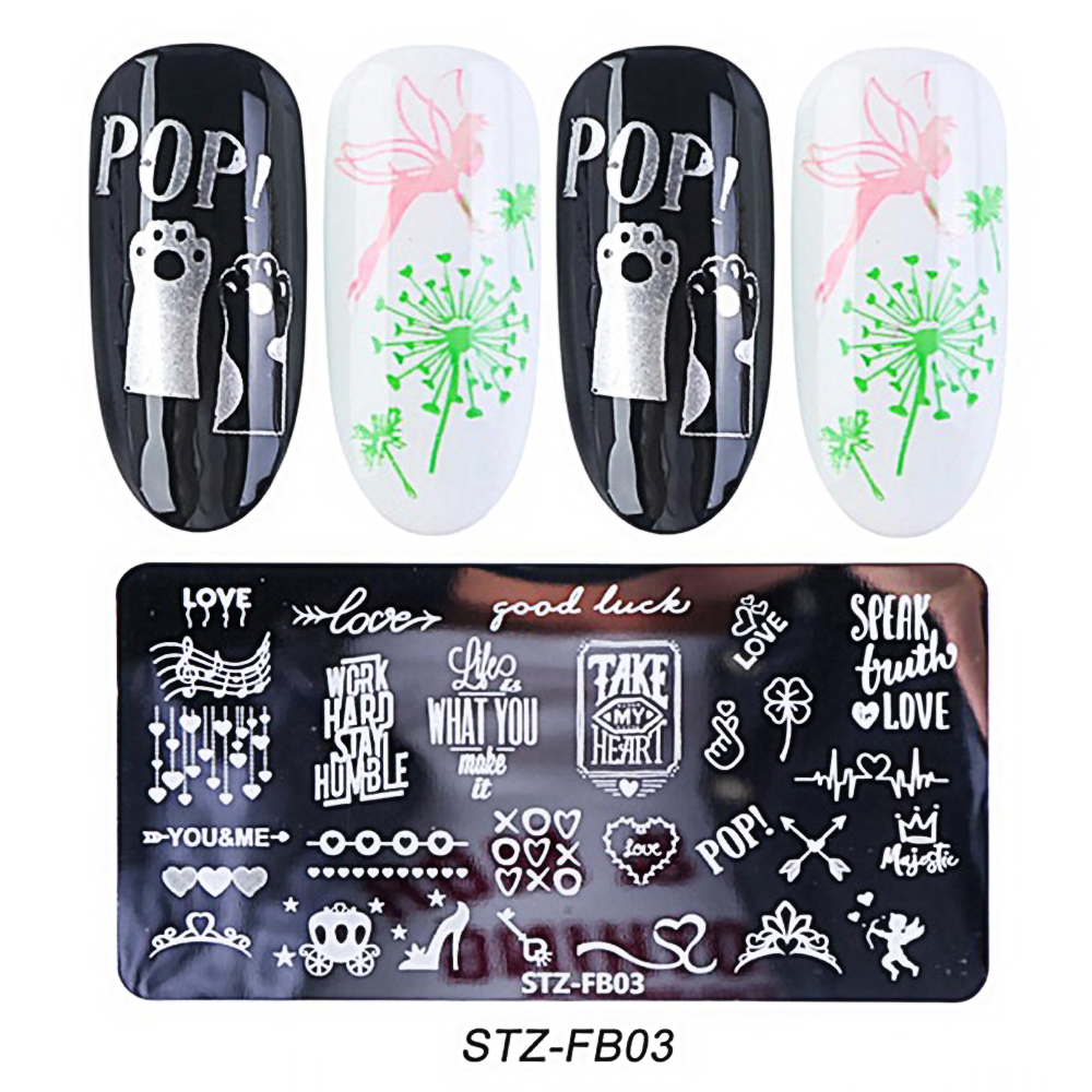 Nail Plates Nail Stamp Templates Metal Manicure Stencils Nail Art Stamping Image Plates for Nail Salon DIY Decoration MEDIUM NSP