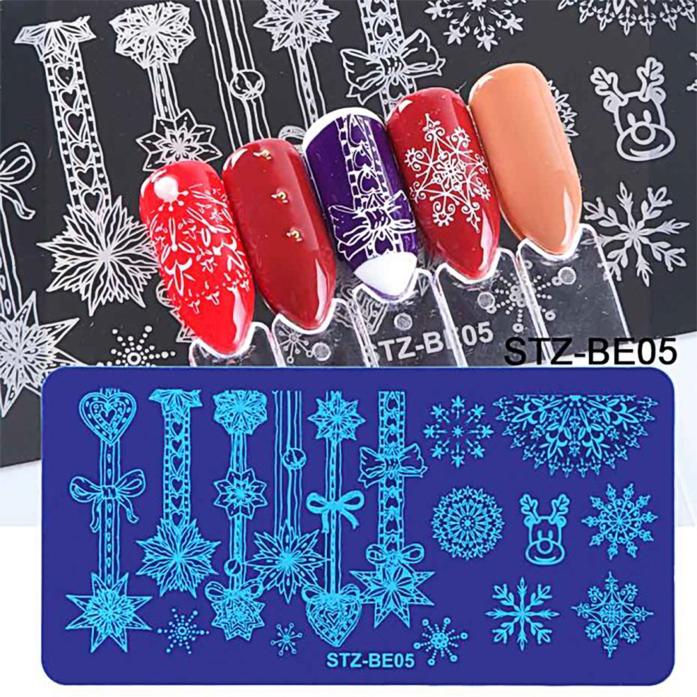 Nail Plates Nail Stamp Templates Metal Manicure Stencils Nail Art Stamping Image Plates for Nail Salon DIY Decoration MEDIUM NSP
