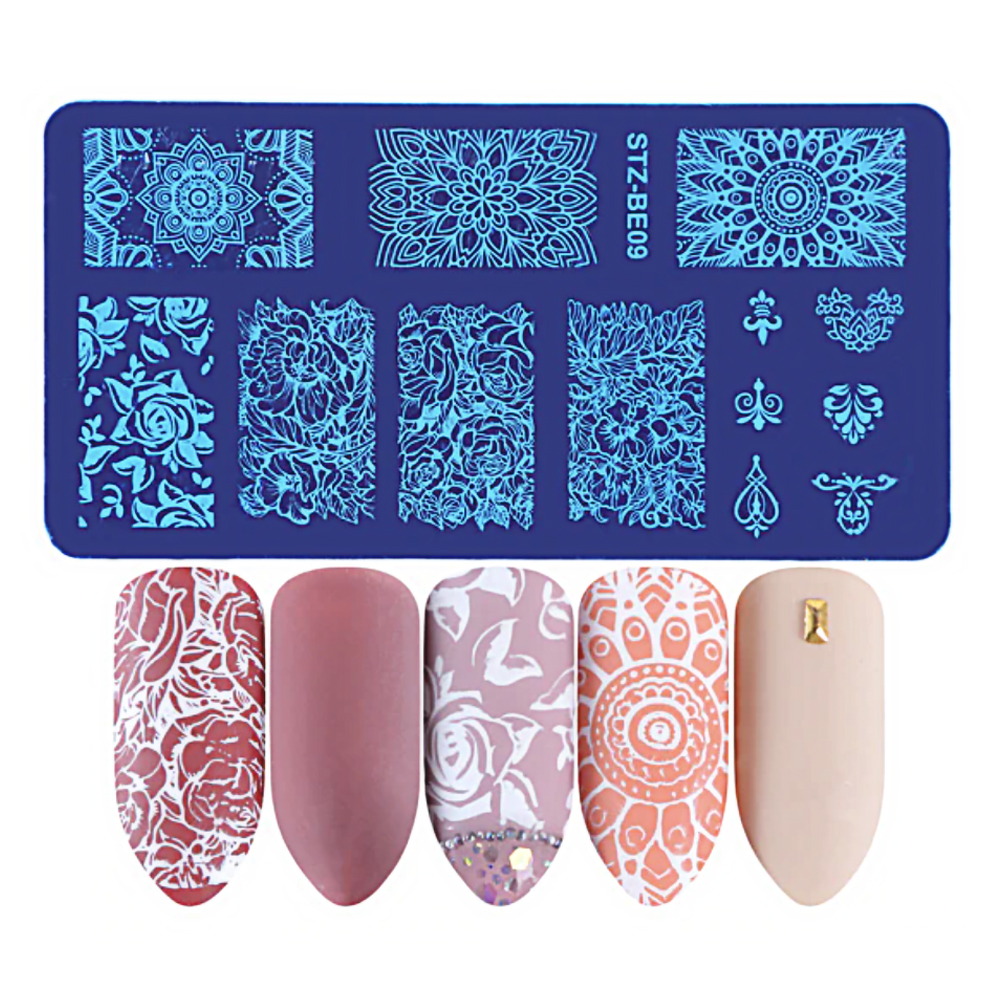 Nail Plates Nail Stamp Templates Metal Manicure Stencils Nail Art Stamping Image Plates for Nail Salon DIY Decoration MEDIUM NSP