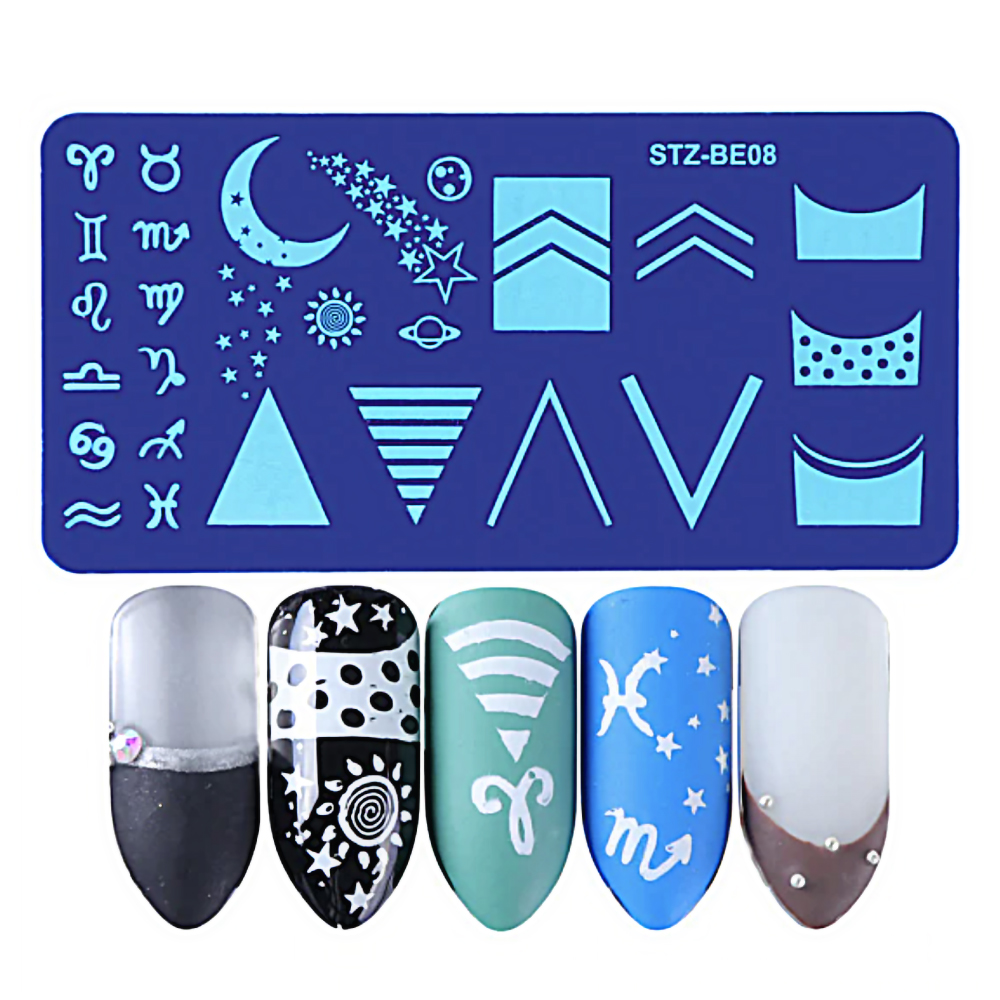 Nail Plates Nail Stamp Templates Metal Manicure Stencils Nail Art Stamping Image Plates for Nail Salon DIY Decoration MEDIUM NSP