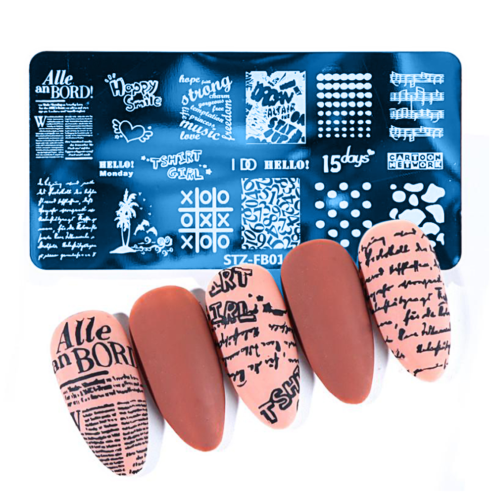 Nail Plates Nail Stamp Templates Metal Manicure Stencils Nail Art Stamping Image Plates for Nail Salon DIY Decoration MEDIUM NSP
