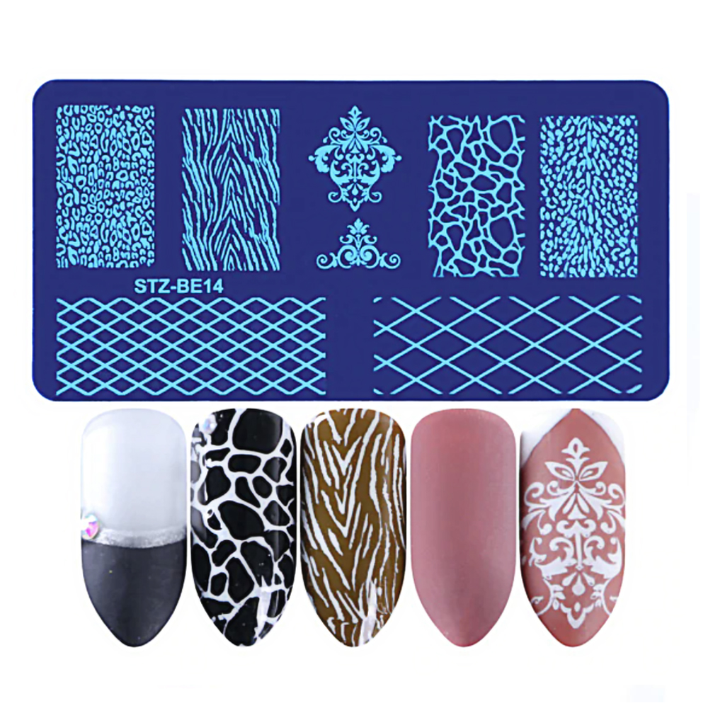 Nail Plates Nail Stamp Templates Metal Manicure Stencils Nail Art Stamping Image Plates for Nail Salon DIY Decoration MEDIUM NSP