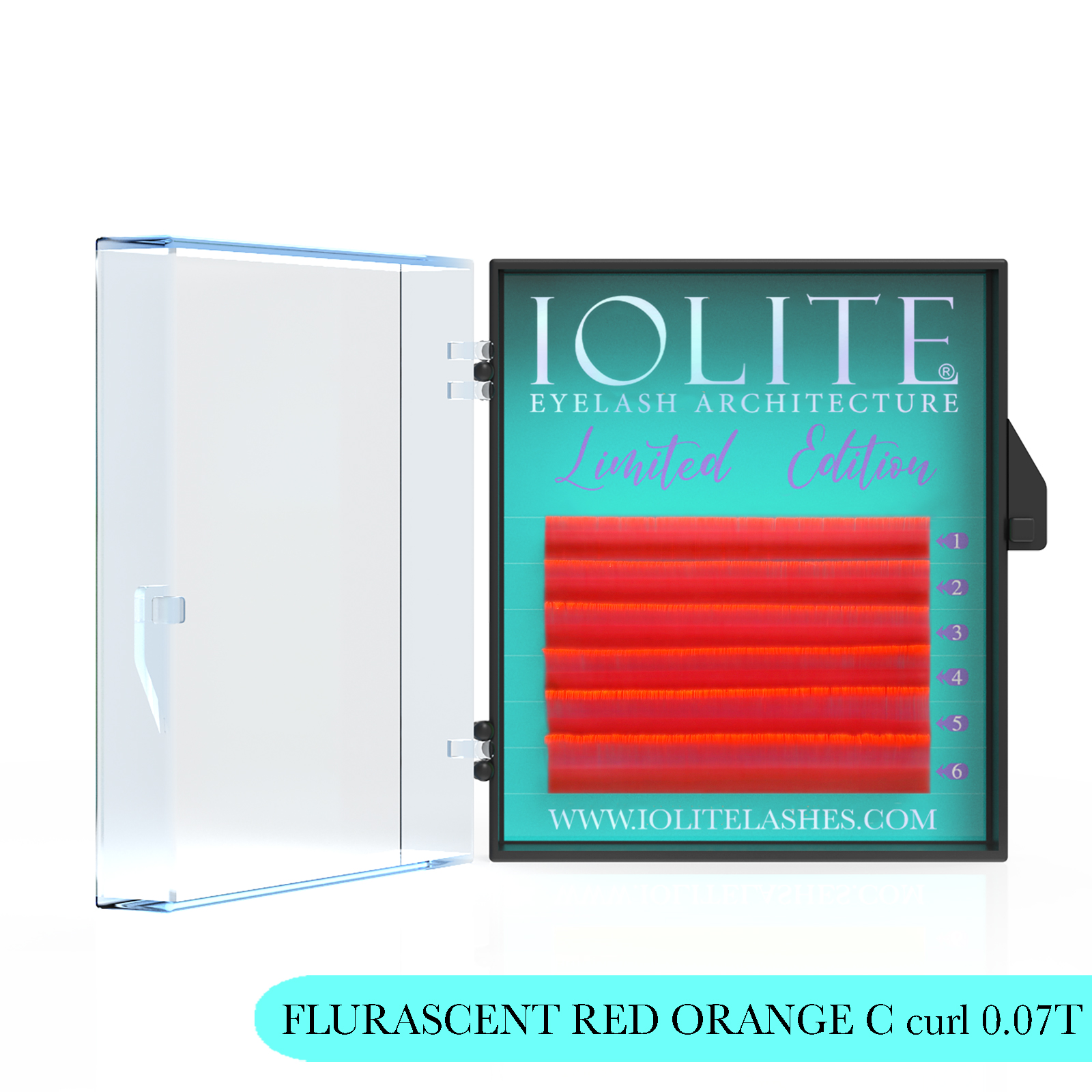 FLURASCENT RED ORANGE C Curl 7T Mix2 Color Eyelash Extension