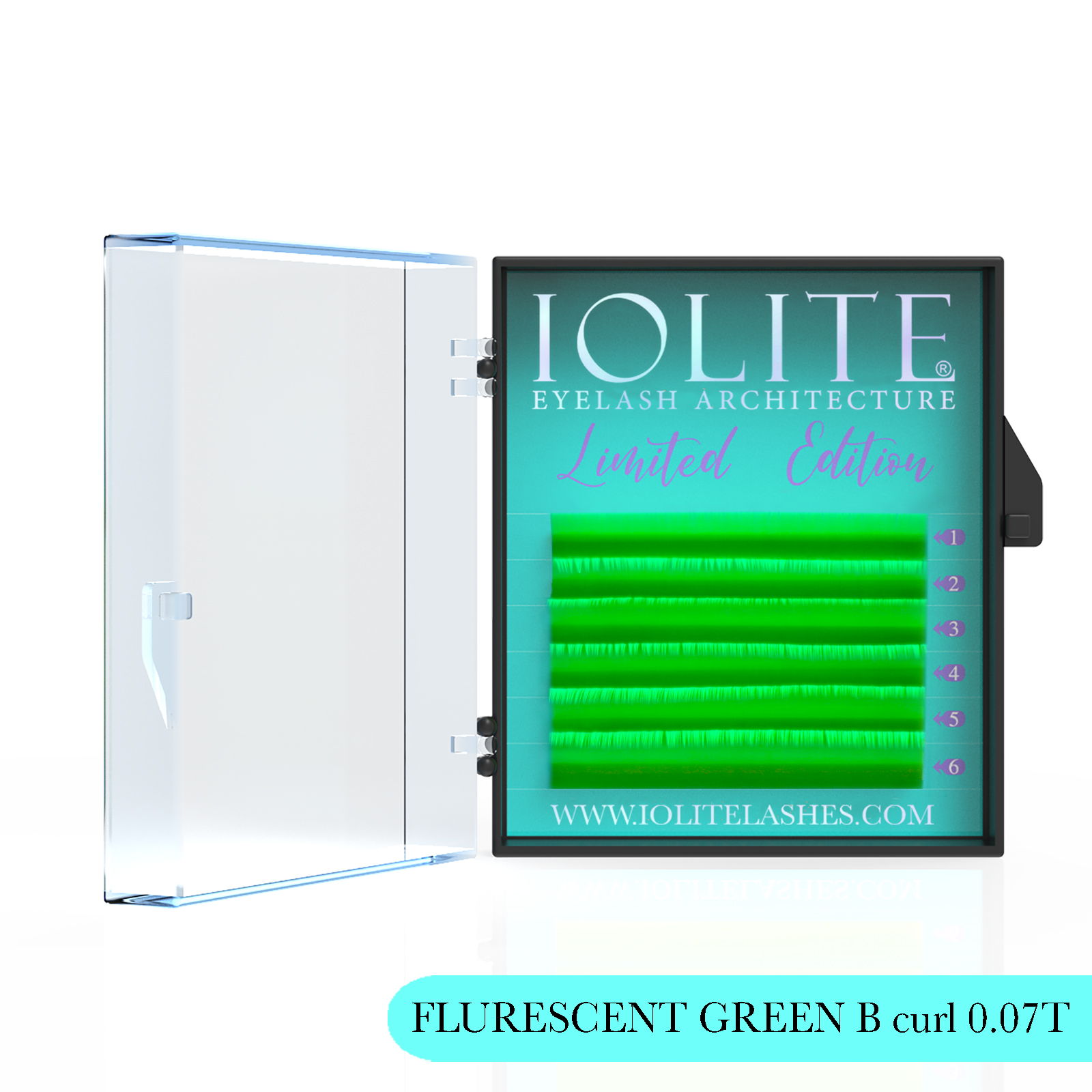 FLURESCENT GREEN B Curl 7T Mix3 Color Eyelash Extension