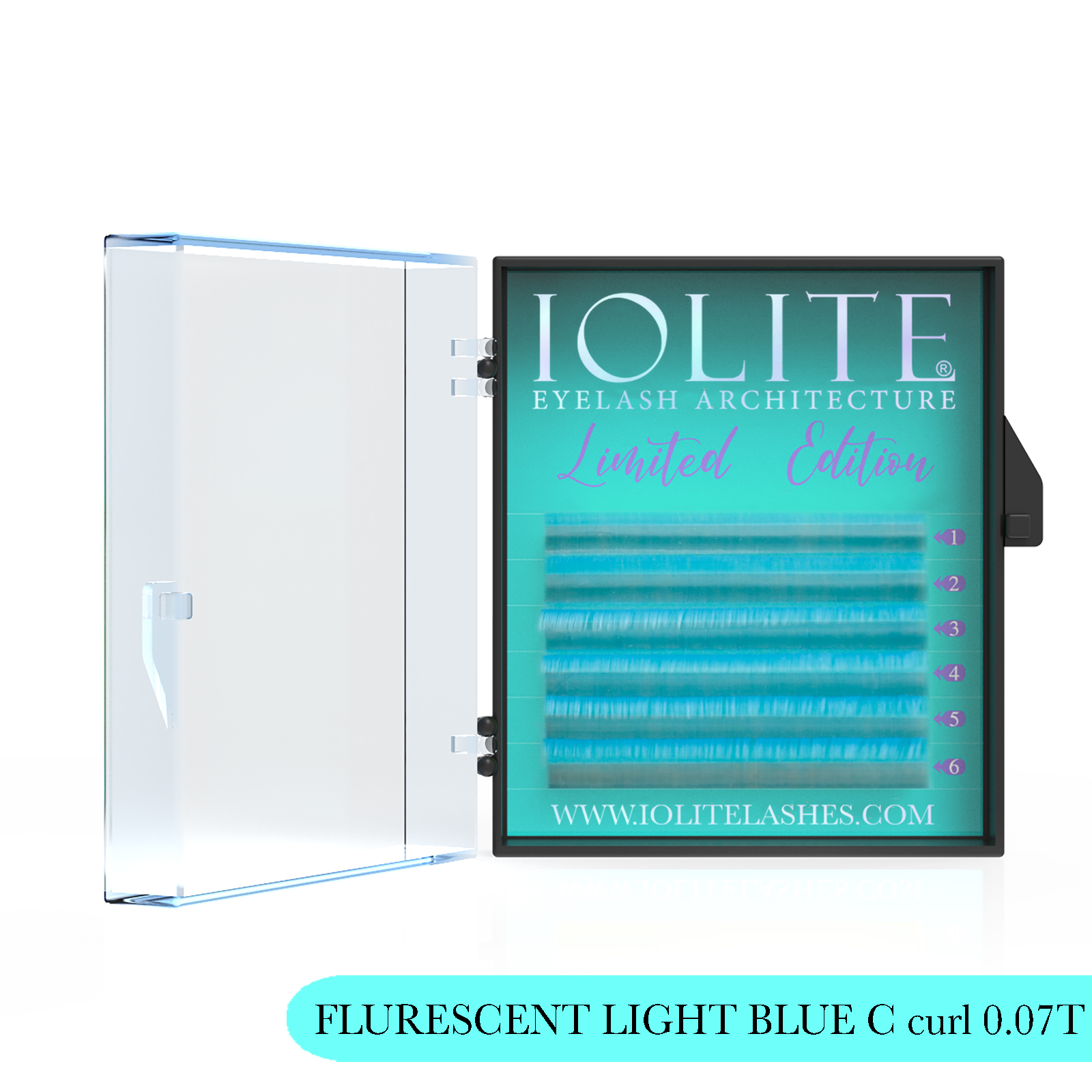 FLURESCENT LIGHT BLUE C Curl 7T Mix1 Color Eyelash Extension