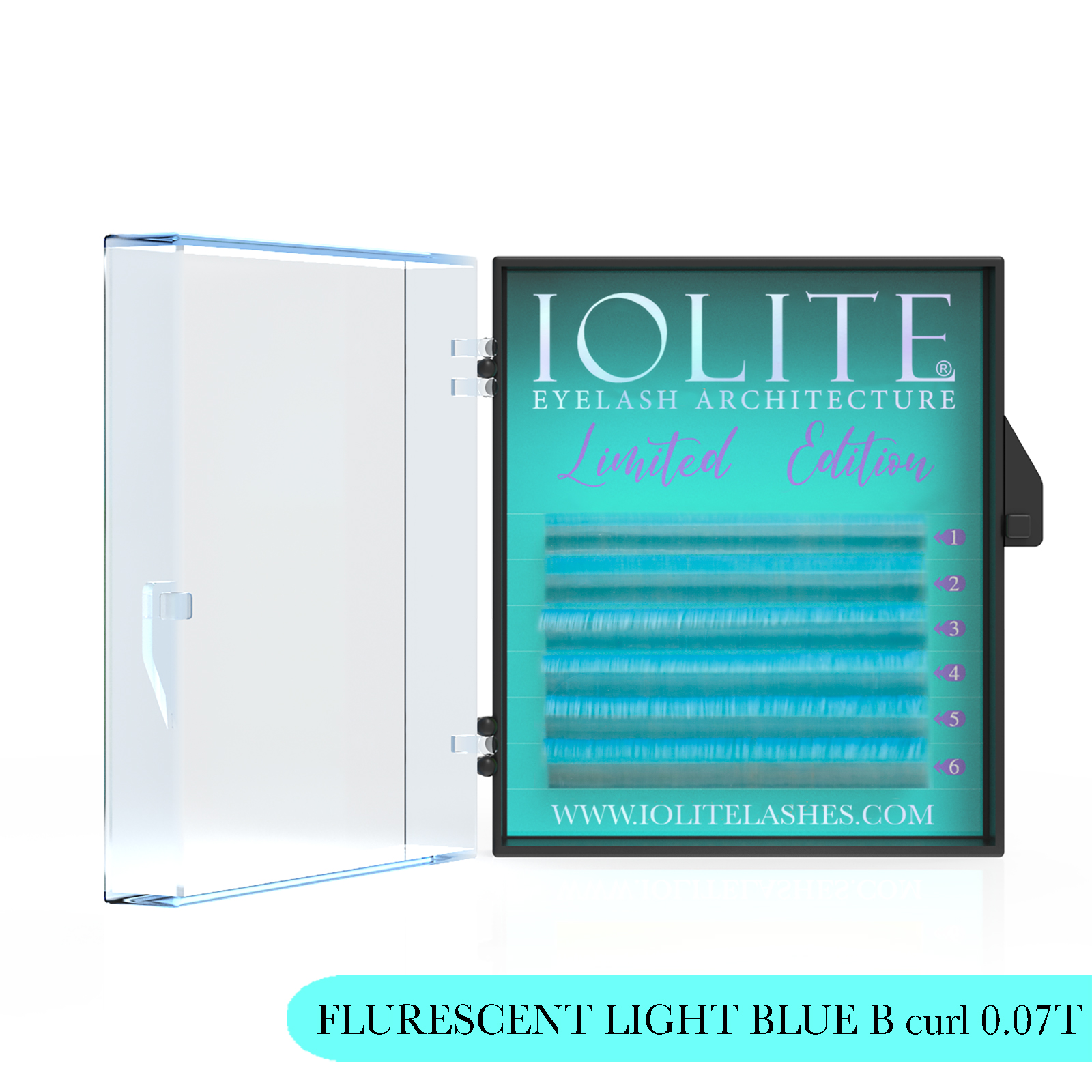 FLURESCENT LIGHT BLUE B Curl 7T Mix1 Color Eyelash Extension