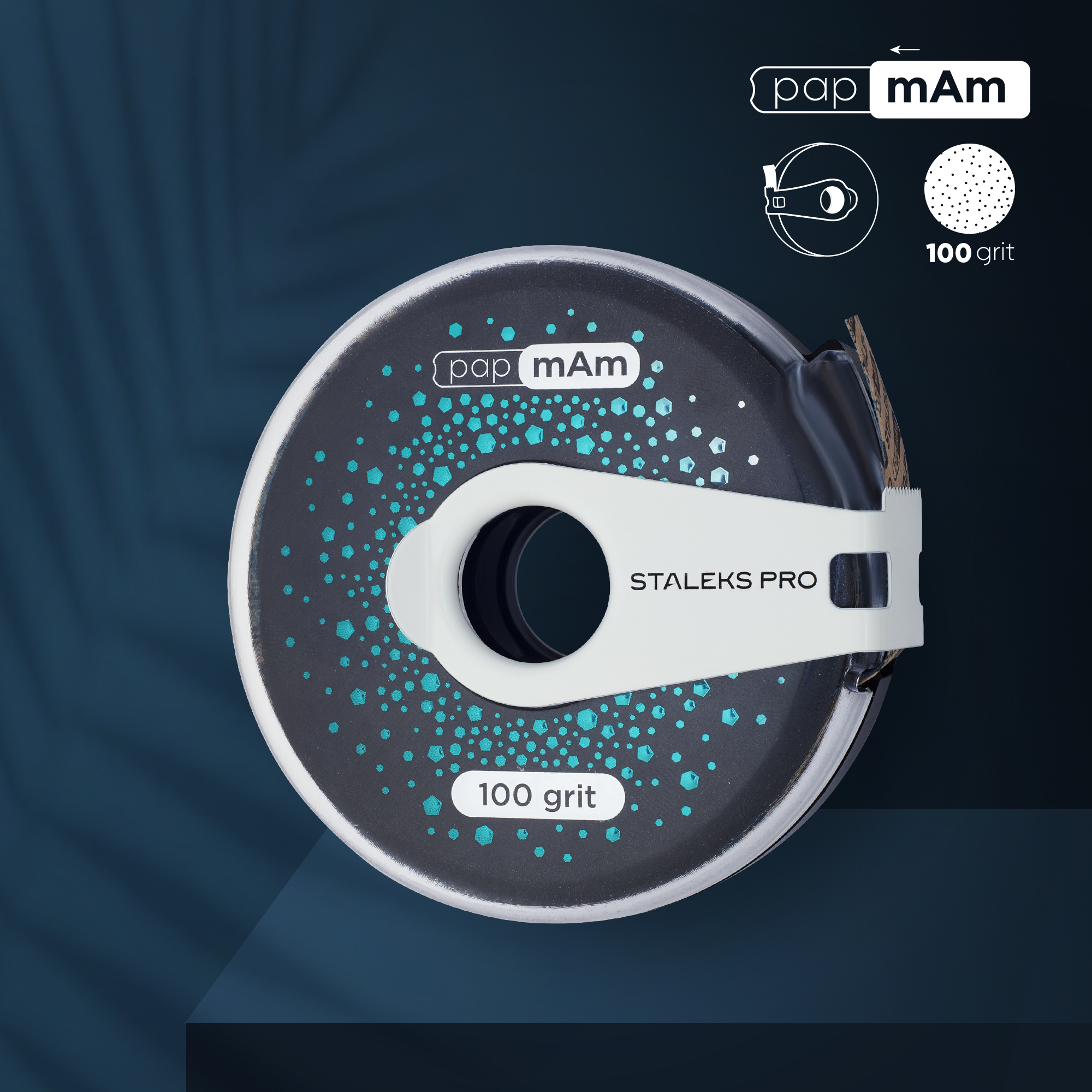 Nail file refill roll papmAm EXCLUSIVE in a plastic case STALEKS PRO 100 grit ATClux-100