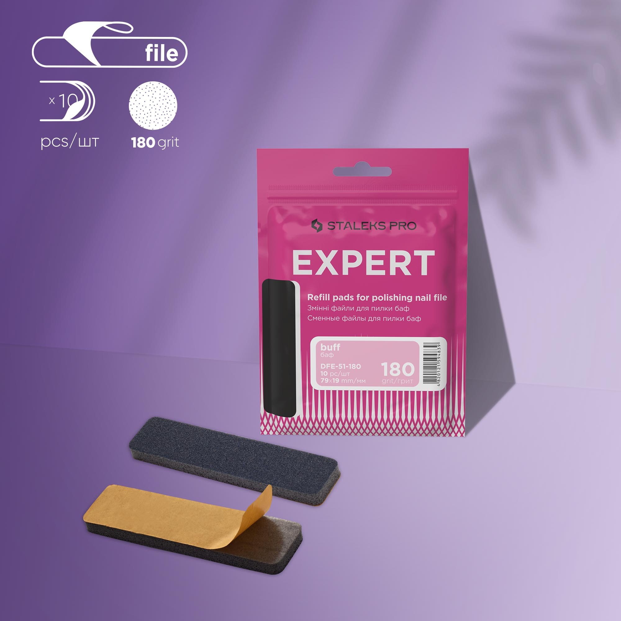 Replaceable abrasive kit (polishing file) for short file EXPERT 51 180 grit DFE-51-180