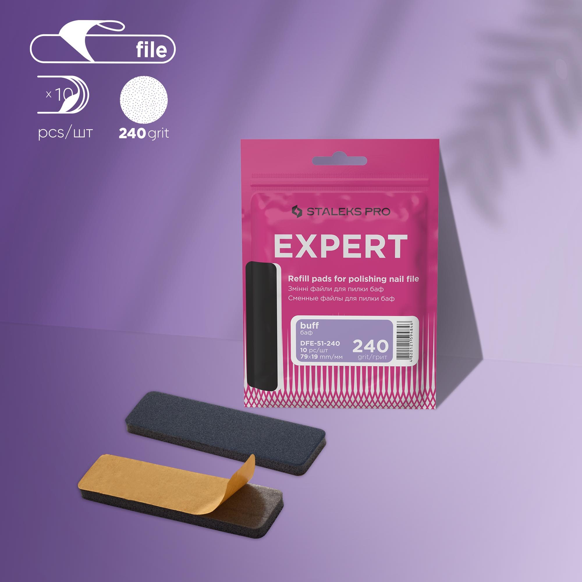 Replaceable abrasive kit (polishing file) for short file EXPERT 51 240 grit DFE-51-240