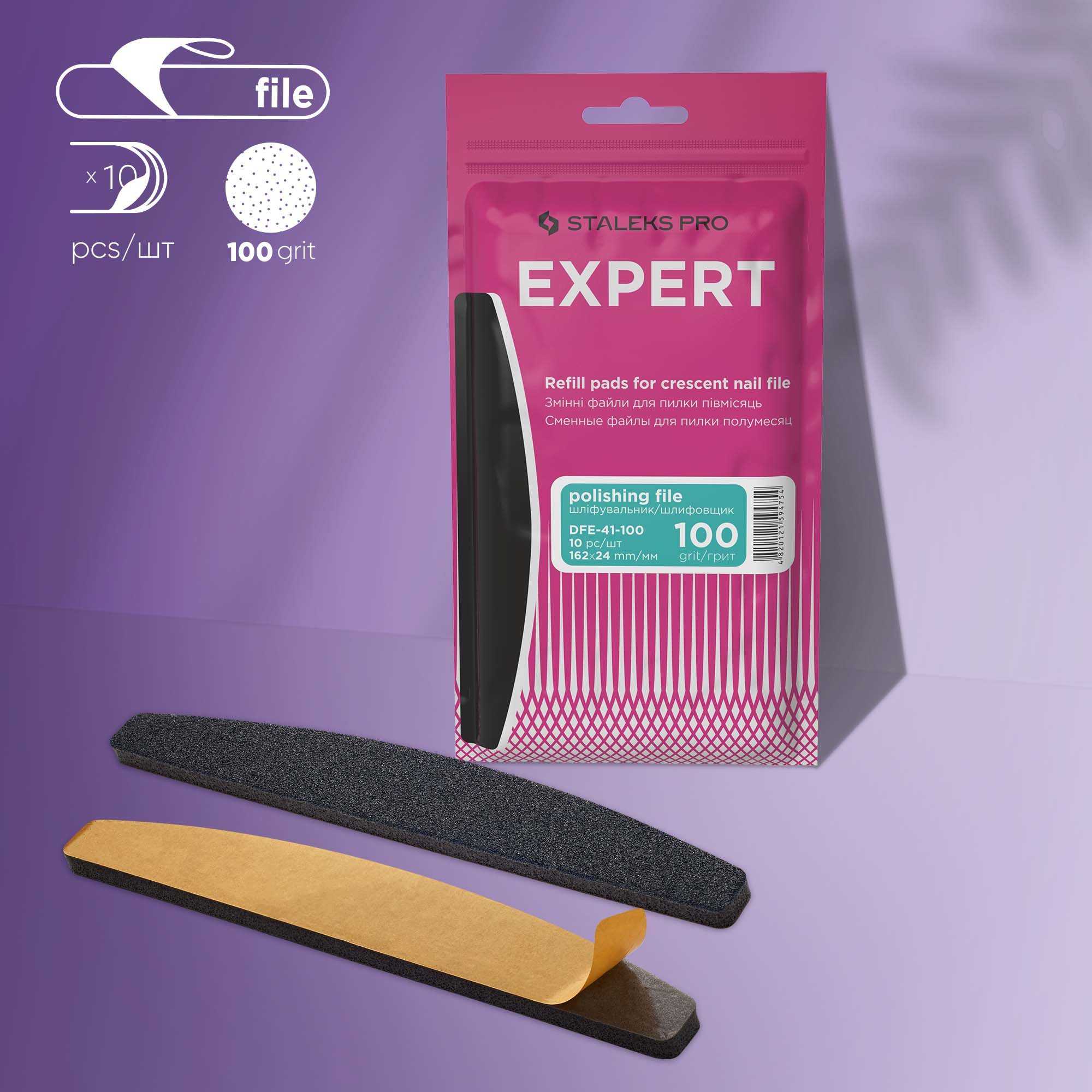 Replaceable abrasive kit (polishing file) for crescent file EXPERT 41 100 grit DFE-41-100