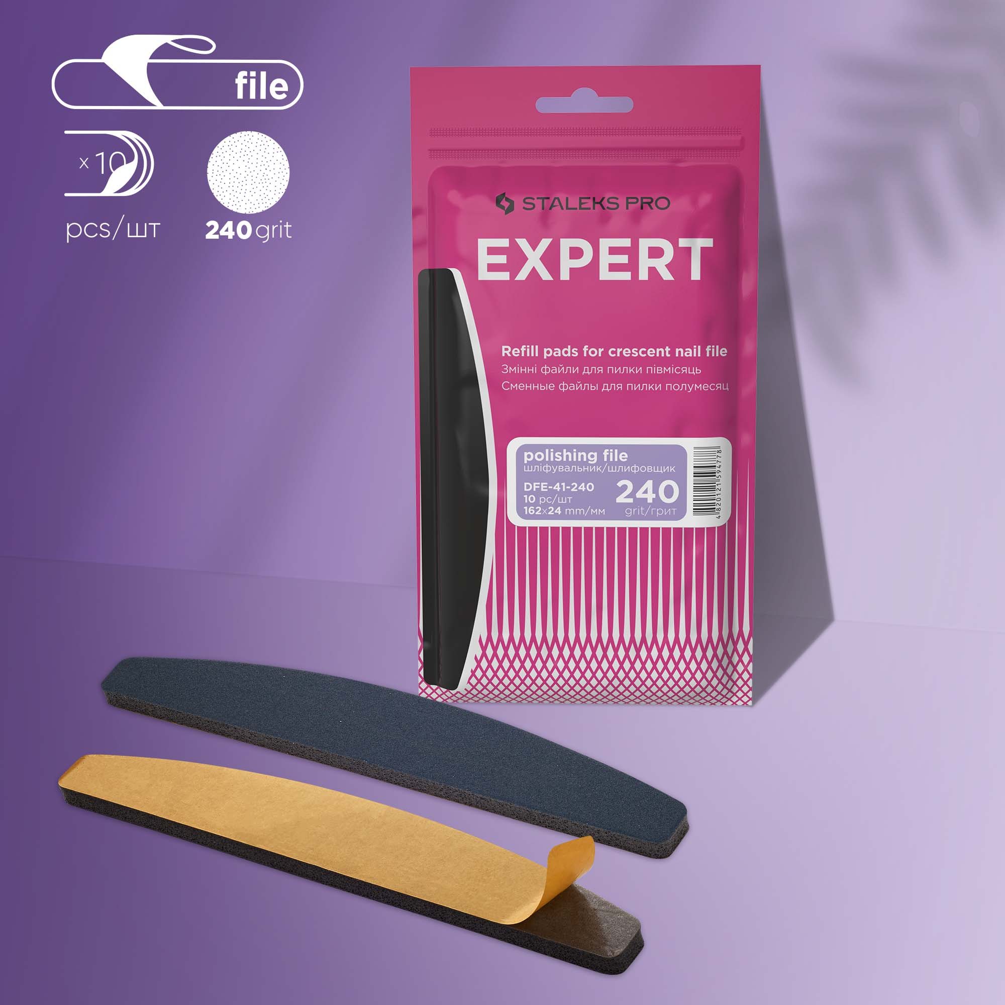 Replaceable abrasive kit (polishing file) for crescent file EXPERT 41 240 grit DFE-41-240
