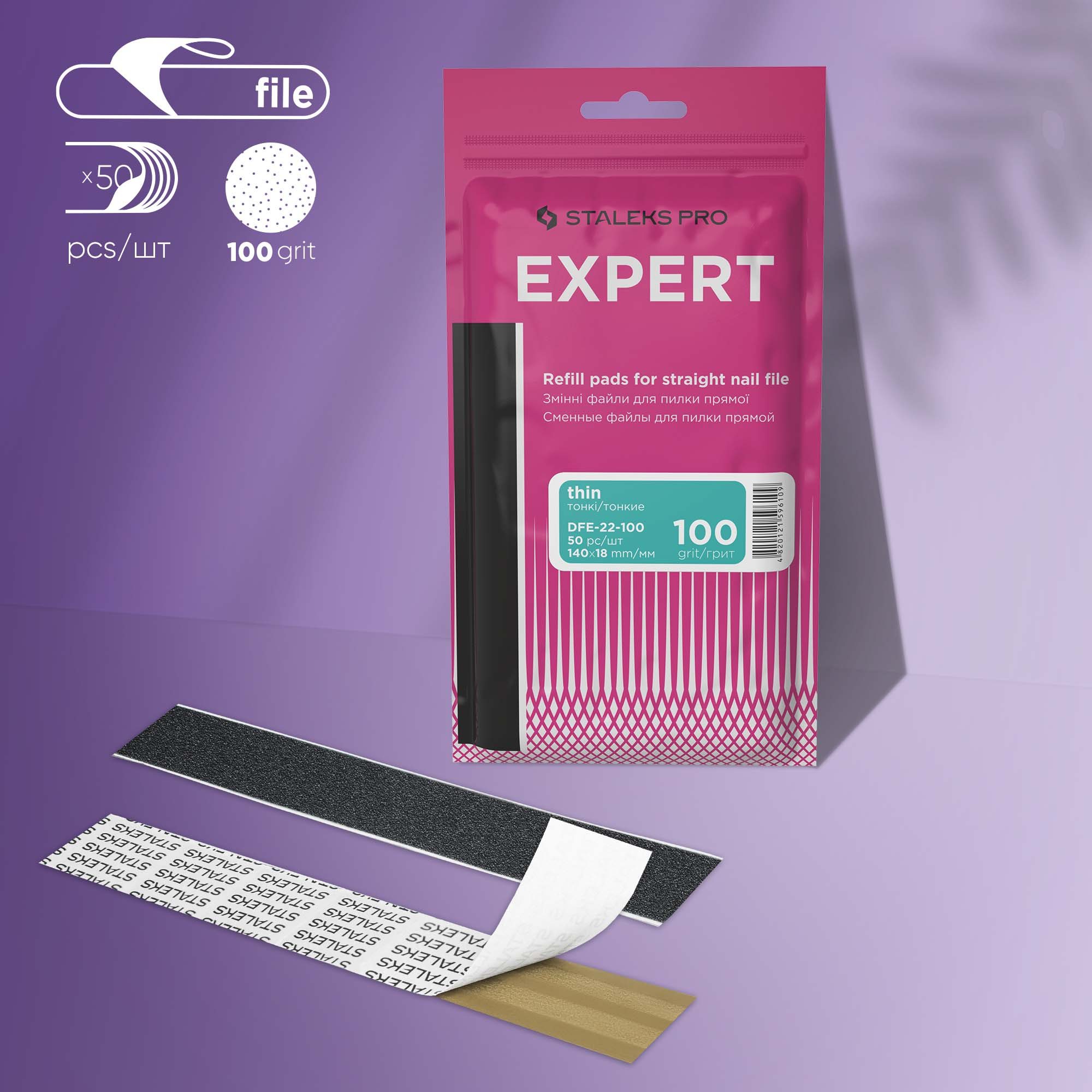 Replaceable abrasive kit for straight file EXPERT 22 100 grit DFE-22-100