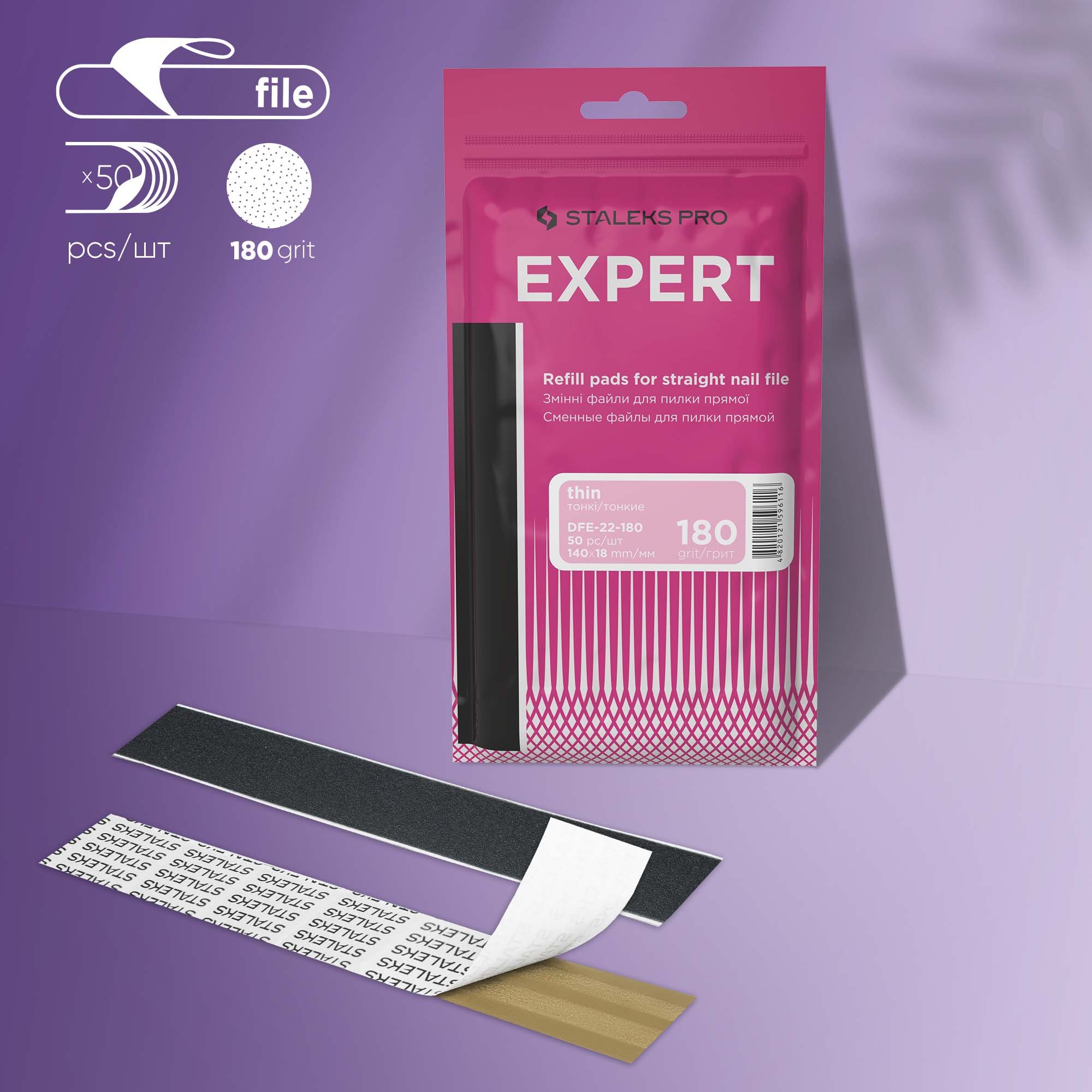 Replaceable abrasive kit for straight file EXPERT 22 180 grit DFE-22-180