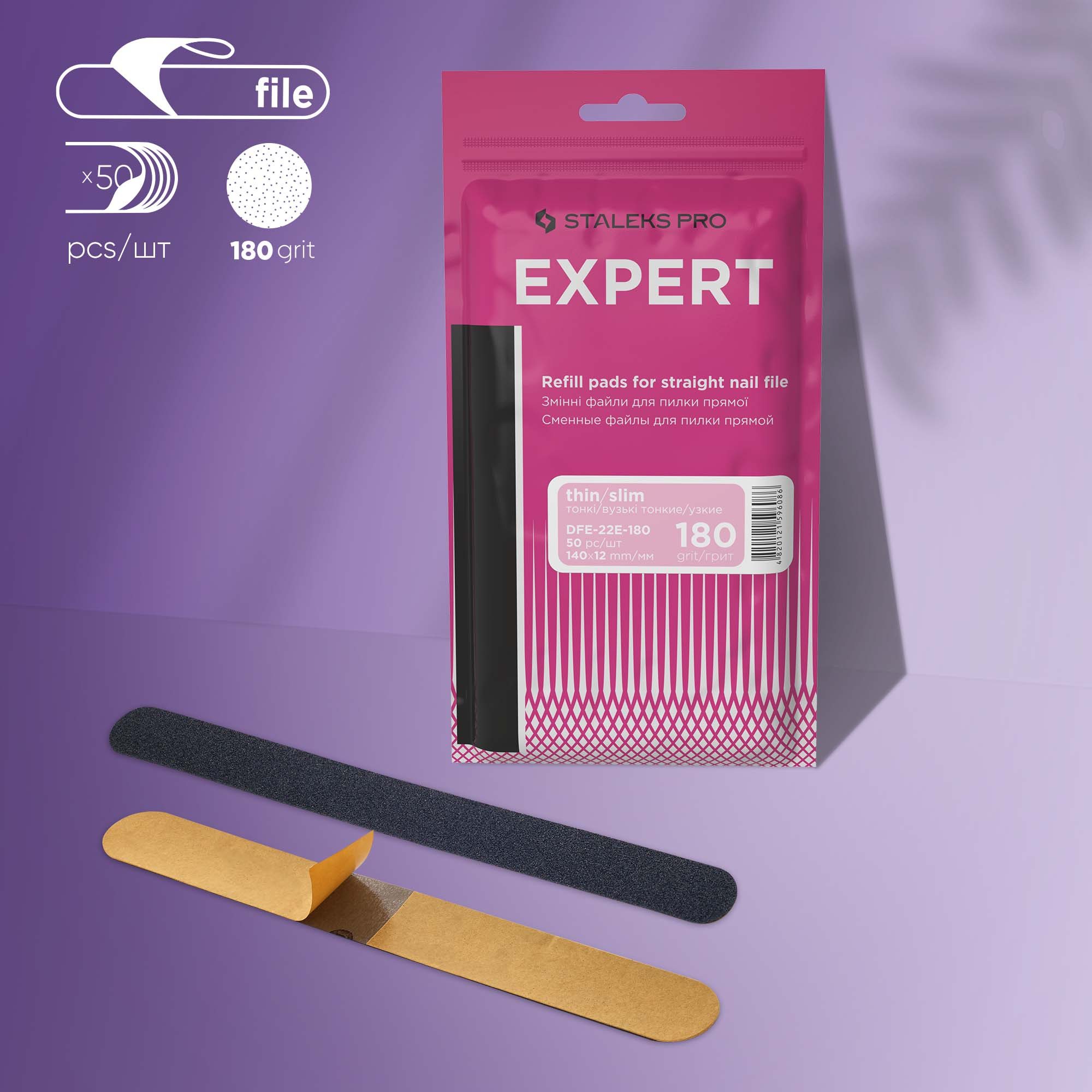 Replaceable abrasive kit for straight narrow file EXPERT 22E 180 grit DFE-22E-180