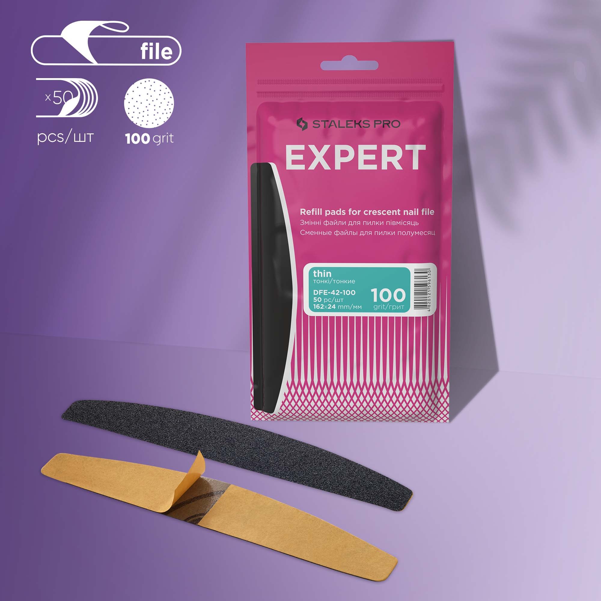 Replaceable abrasive kit for crescent file EXPERT 42 100 grit DFE-42-100
