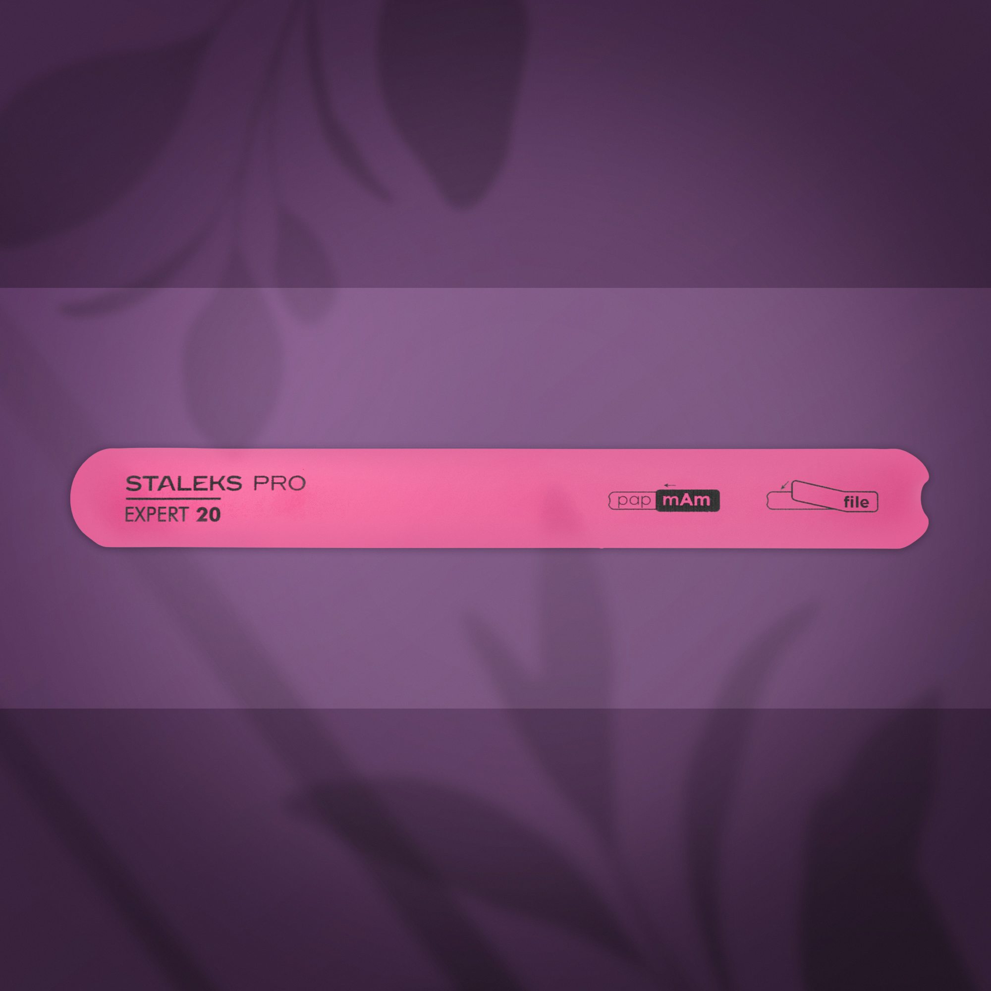 Beveled plastic nail file, straight (base) EXPERT 20 SPBE-20