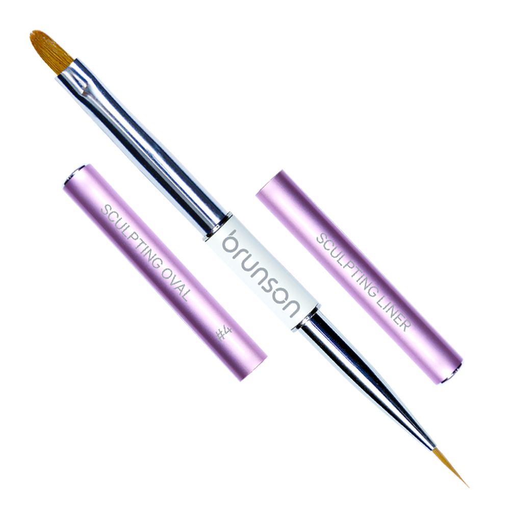 Nail Art Brushes 2in 1 Sculpting Oval & Sculpting Liner #4 NABSLO4